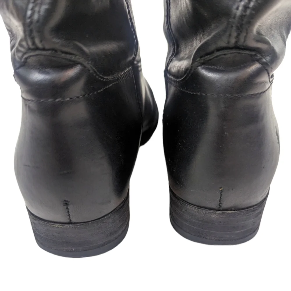 Frye Melissa Button Tall Leather Riding Boots Equestrian Boot Womens 7.5 Black - Picture 8 of 15